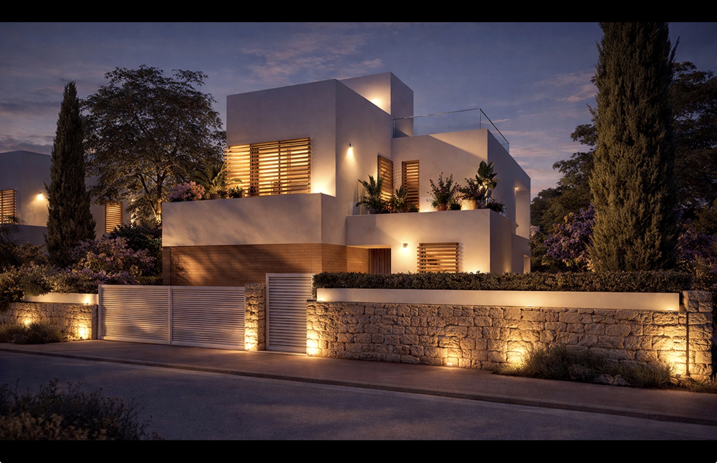 Villa Èter in Calonge at night